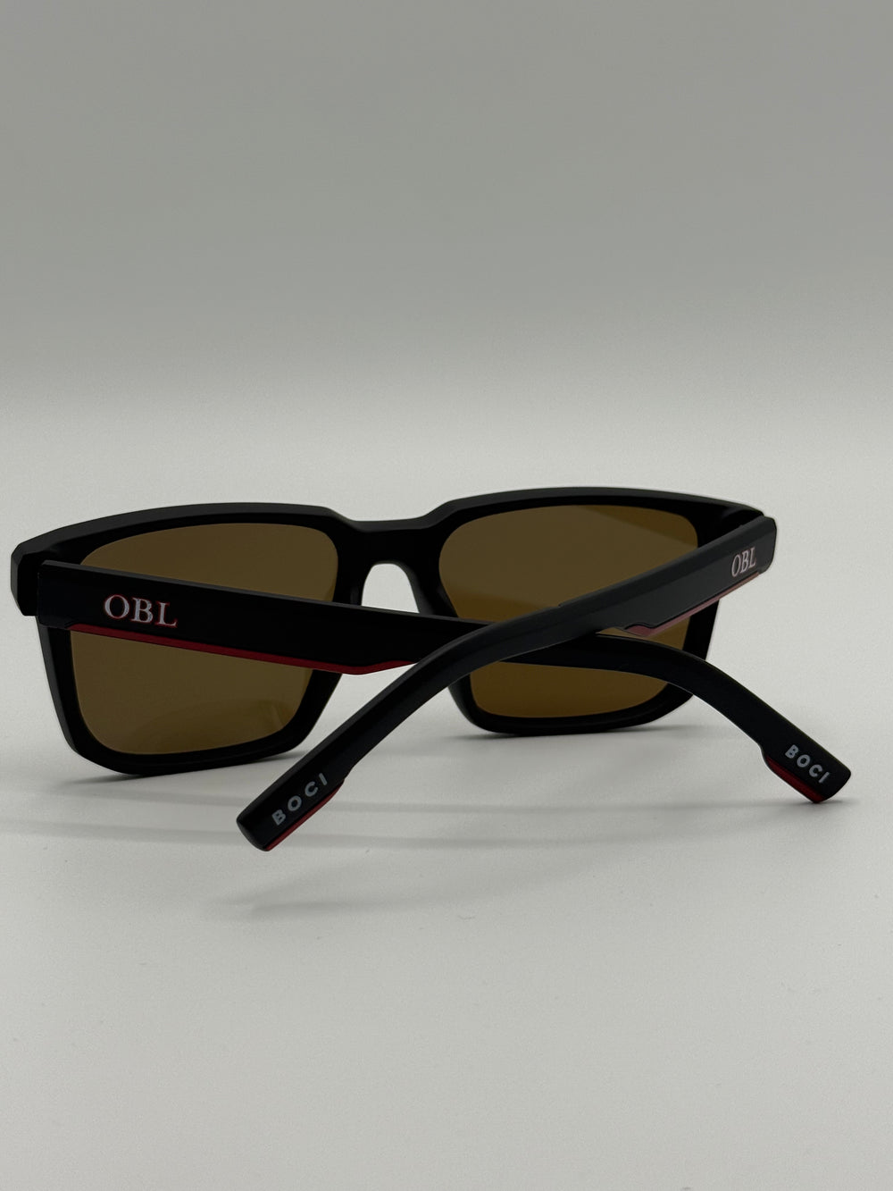 Black & Red Sunglasses with brown lenses 