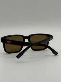 Black & Red Sunglasses with brown lenses 