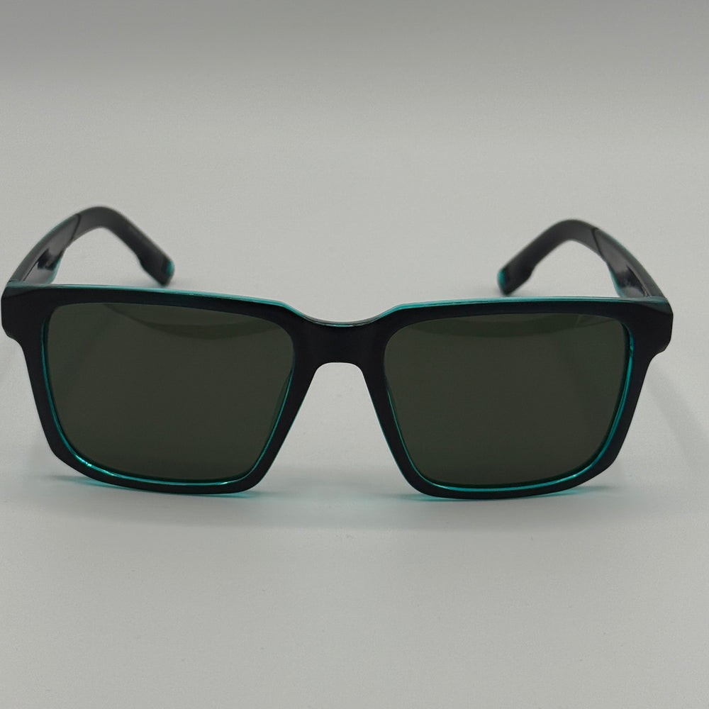 Black & Teal Green Sunglasses with dark lenses 