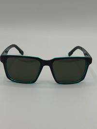 Black & Teal Green sunglasses with dark lenses 