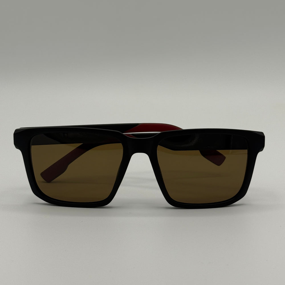 Black & Red sunglasses with brown lenses 
