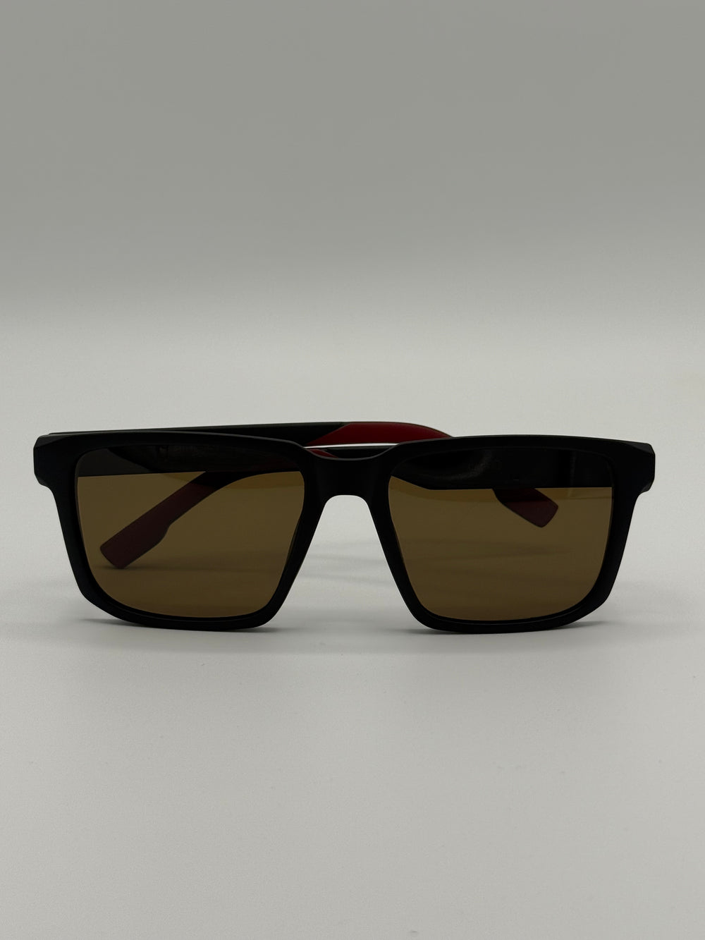 Black & Red sunglasses with brown lenses 