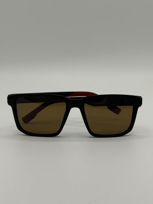 Black & Red sunglasses with brown lenses 